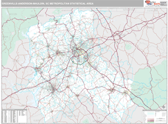 Greenville-Anderson-Mauldin Metro Area Digital Map Premium Style